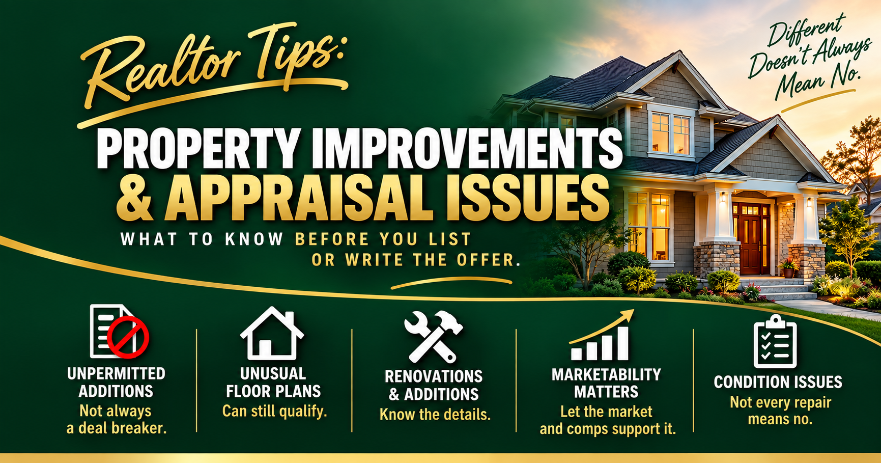 Realtor Tips: Property Improvements & Appraisal Issues